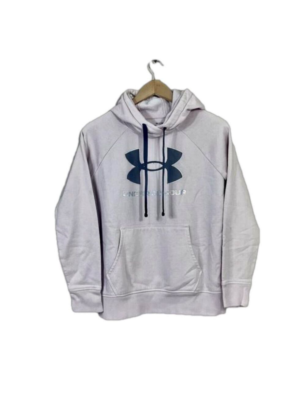 UNDER ARMOUR Womens Size S Loose Pink Fleece Hoodie Sweatshirt Logo
